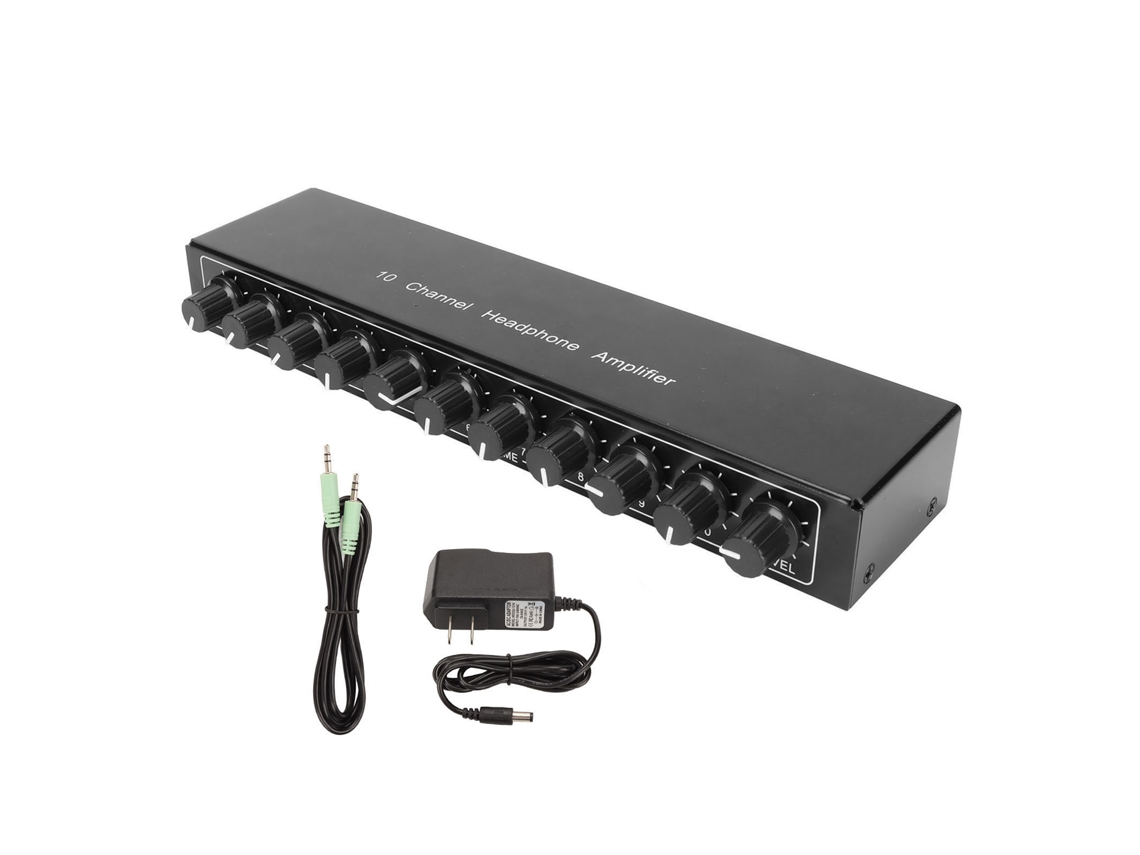 Amplificador De Auriculares Estéreo 1 Entrada 10 Salidas Amplificador De Auriculares Portátil De 10 Canales 100-240v
