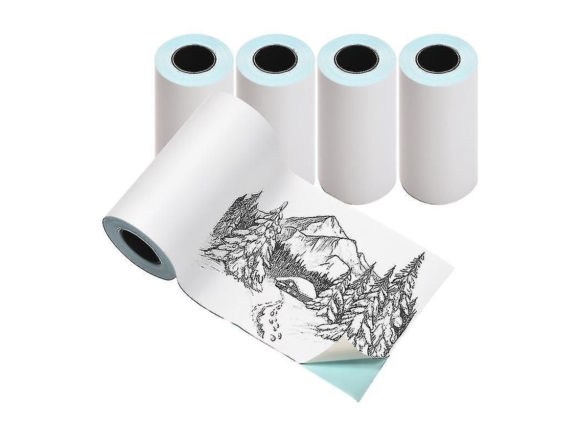 2026-5 Rollos De Papel Térmico Autoadhesivo 57x30mm Blanco Resistente Al Agua Aceite Y Fricción Sin Bpa Para Impresión