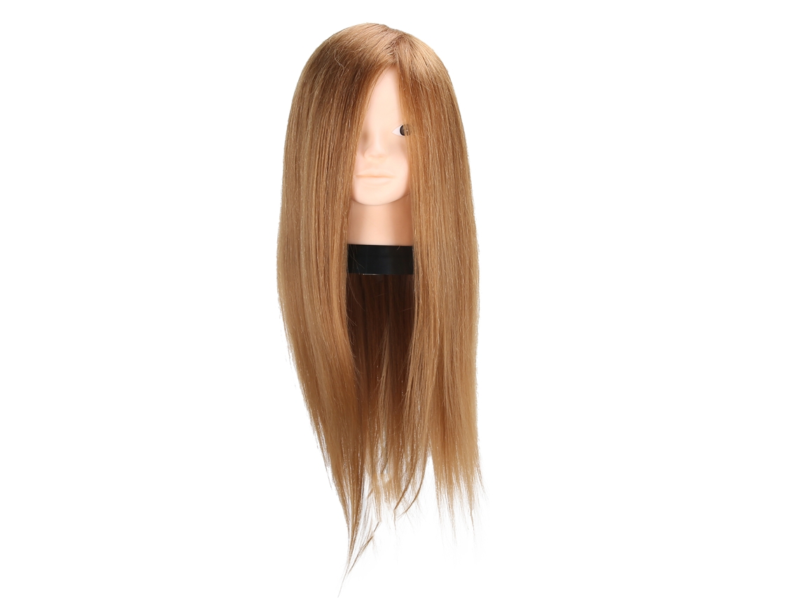 Cabeza De Muñeca Para Entrenamiento De Peinado De Cabello Castaño Dorado