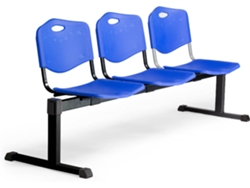 Sillas para Recepción PYC Bloco 3 Sillas Pozohondo Azul (Sin Brazos - PVC)