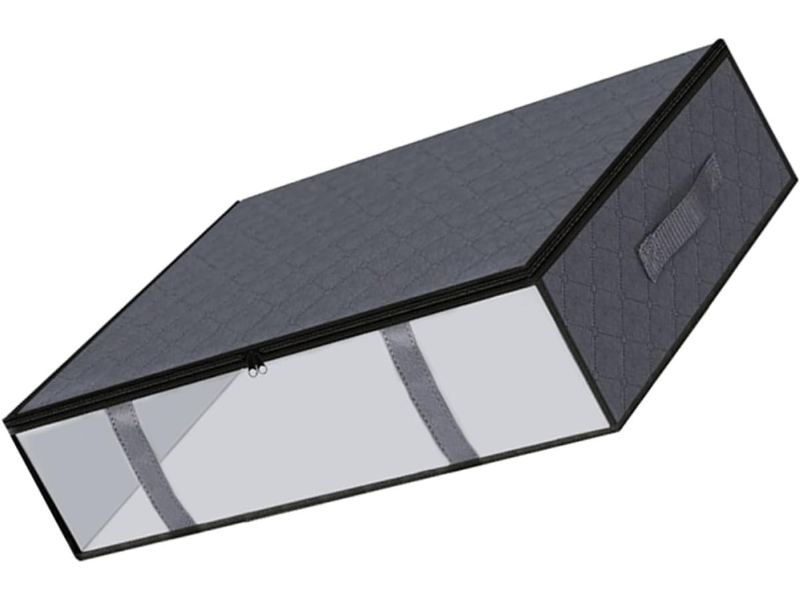 Organizador Almacenamiento Reforzadas Armario Transparente Capacidad Tejido Pvc Mantas Asas Tapa Gran No Ropa