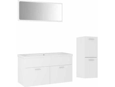 Conjunto de muebles de baño VIDAXL Blanco Madera contrachapada (90x38.5x46 cm)