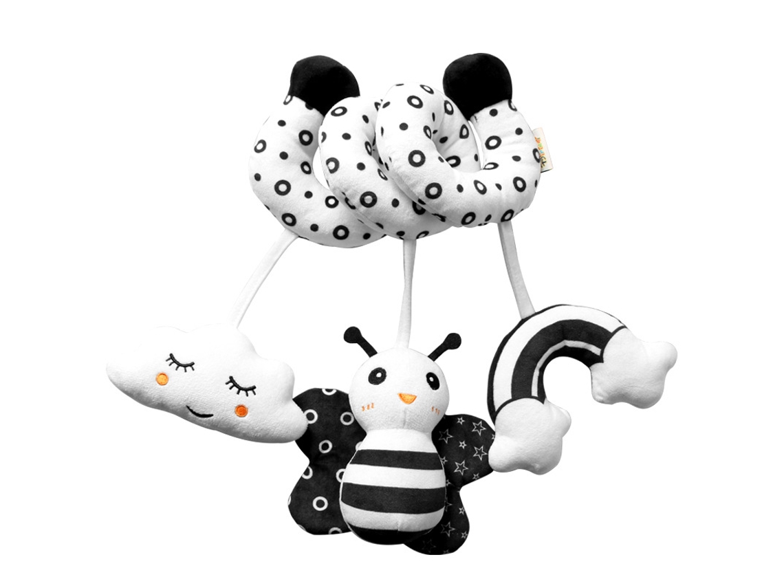 (abeja) Juguete De Peluche En Espiral Para Bebé, Sonajero Blanco Y Negro, Juguete Colgante Para Cochecito.