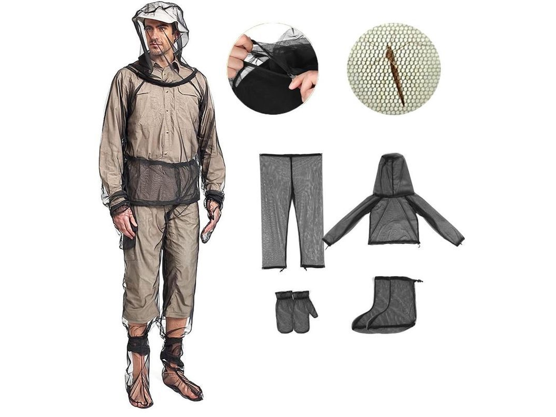 Traje Repelente De Insectos De Malla Completa Para Acampar, Pescar, Cazar, Chaqueta, Pantalones, Guantes, Calcetines, Ligero, Transparente