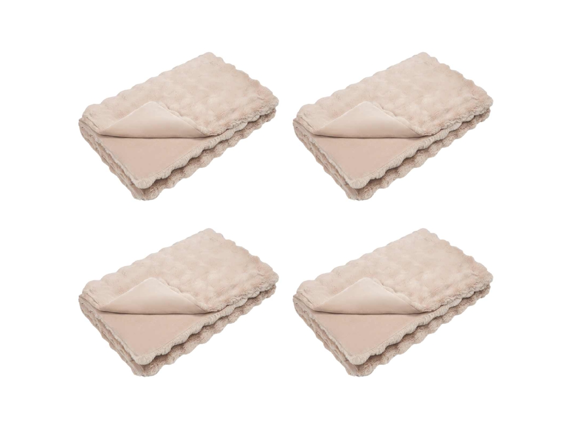Manta De De Conejo Sintético Antideslizante Olite 4 Uds Beige