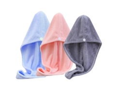 Juego de toallas Kofihety cabello absorbente secado rápido - 3 piezas (25x15x6 cm)