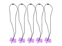 5pcs Chupeta De Silicone Em Forma De Pingente Para Dentição Bebê Roxo Com Massagem Gengival