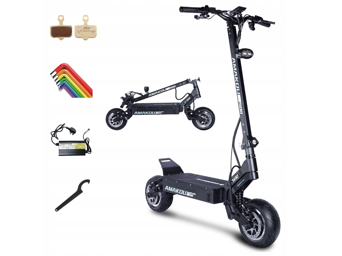Patinete eléctrico Speed ​​​​turbo St500 de 11 pulgadas, 5000 W, 2 motores duales, batería de 72 V 38,3 A, 100 km/h, Amakou