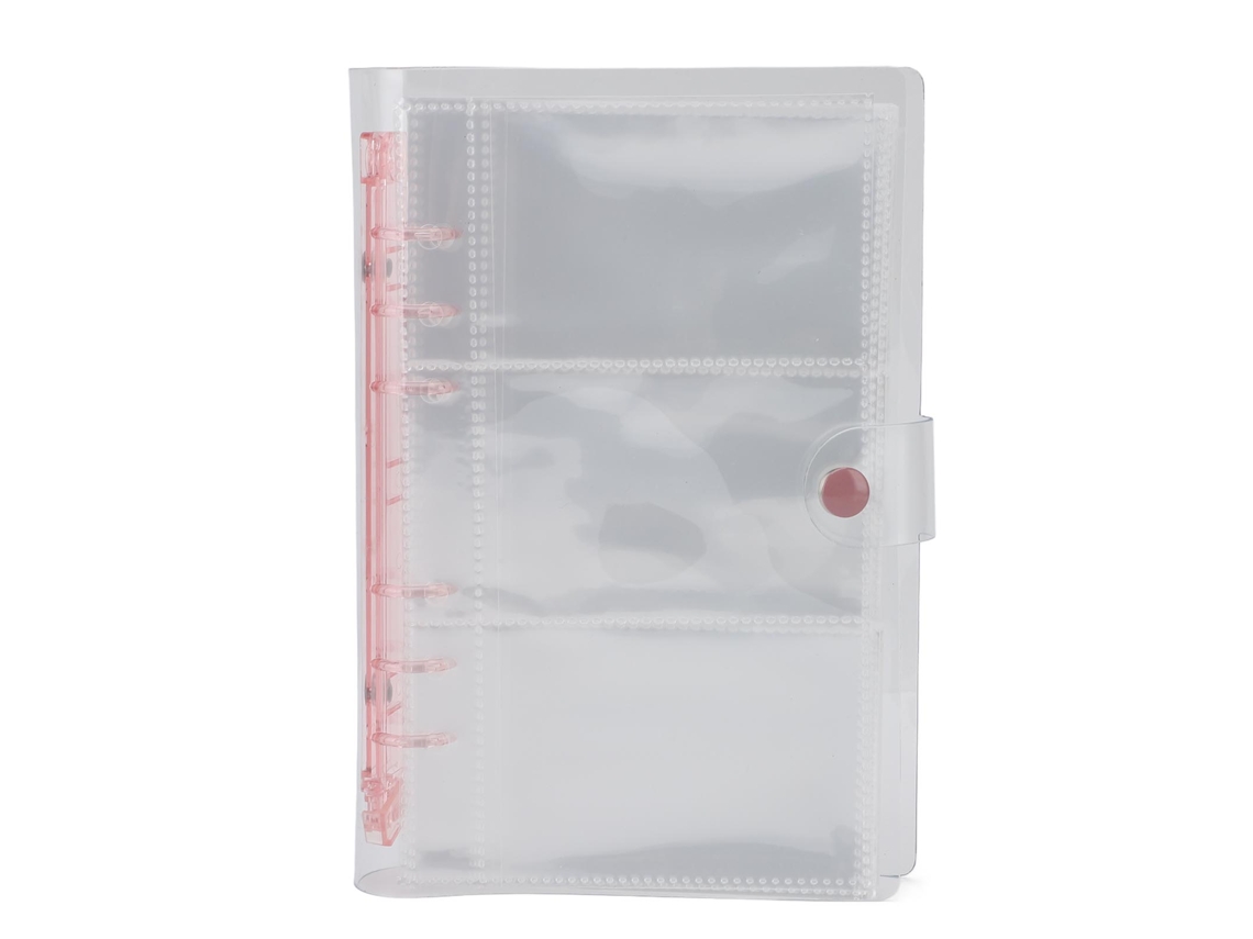 Álbum De Fotos Con 120 Bolsillos Binder Tarjeta Coleccionista Transparente Rosa Para Tarjetas De Juego Y Viajes