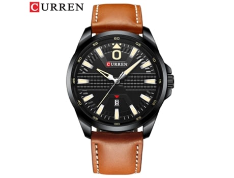 Relojes para Hombres Reloj de Moda para Hombres Calendario de Cuarzo con Correa de Cuero Genuino Relojes de Pulsera-Concha Negra Negra LUUCOZK