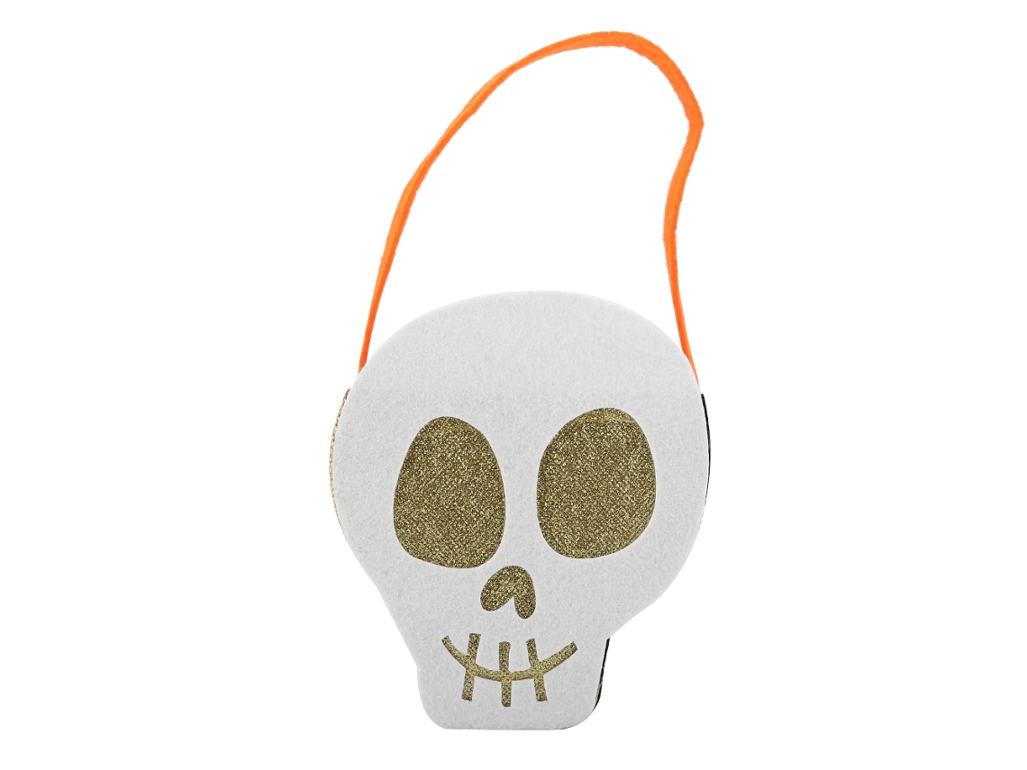 Bolsa de Halloween con diseño de esqueleto para regalos y fiestas