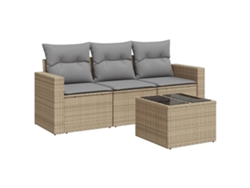 Maison Exclusive - Juego De Sofás Jardín Con Cojines 4 Pzas Ratán Sintético Beige