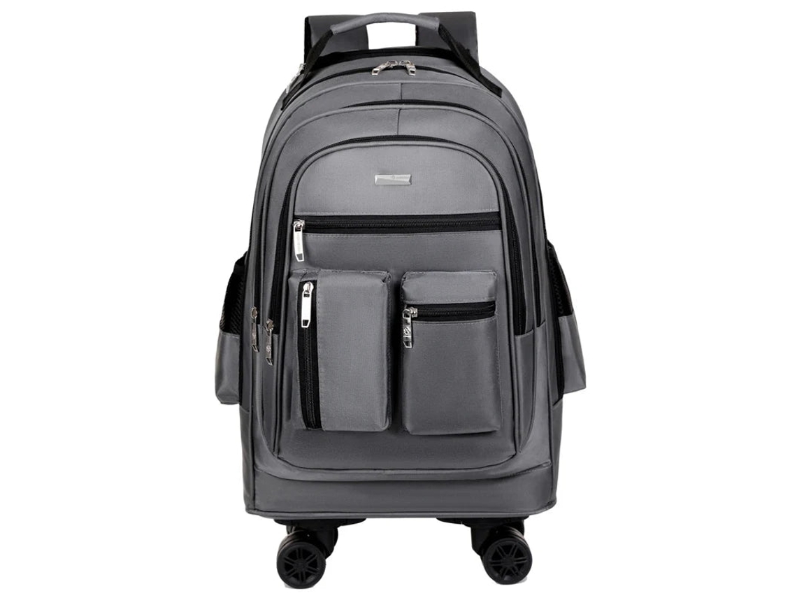 Mochila/Carrito con ruedas, mochila escolar, multifuncional, nueva (gris, azul, negro)