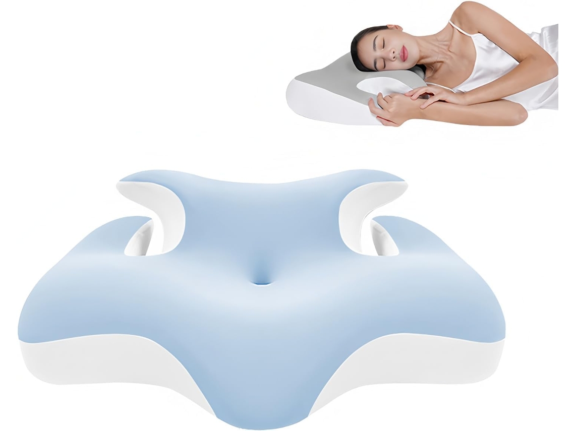 Almohada De Cuello Chrui Cervical Transpirable Azul (azul)
