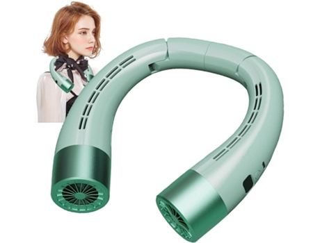 Ventilador portátil, 5 velocidades de viento altas, batería de larga duración, aire frío envolvente de 180°, verde CHRONUS