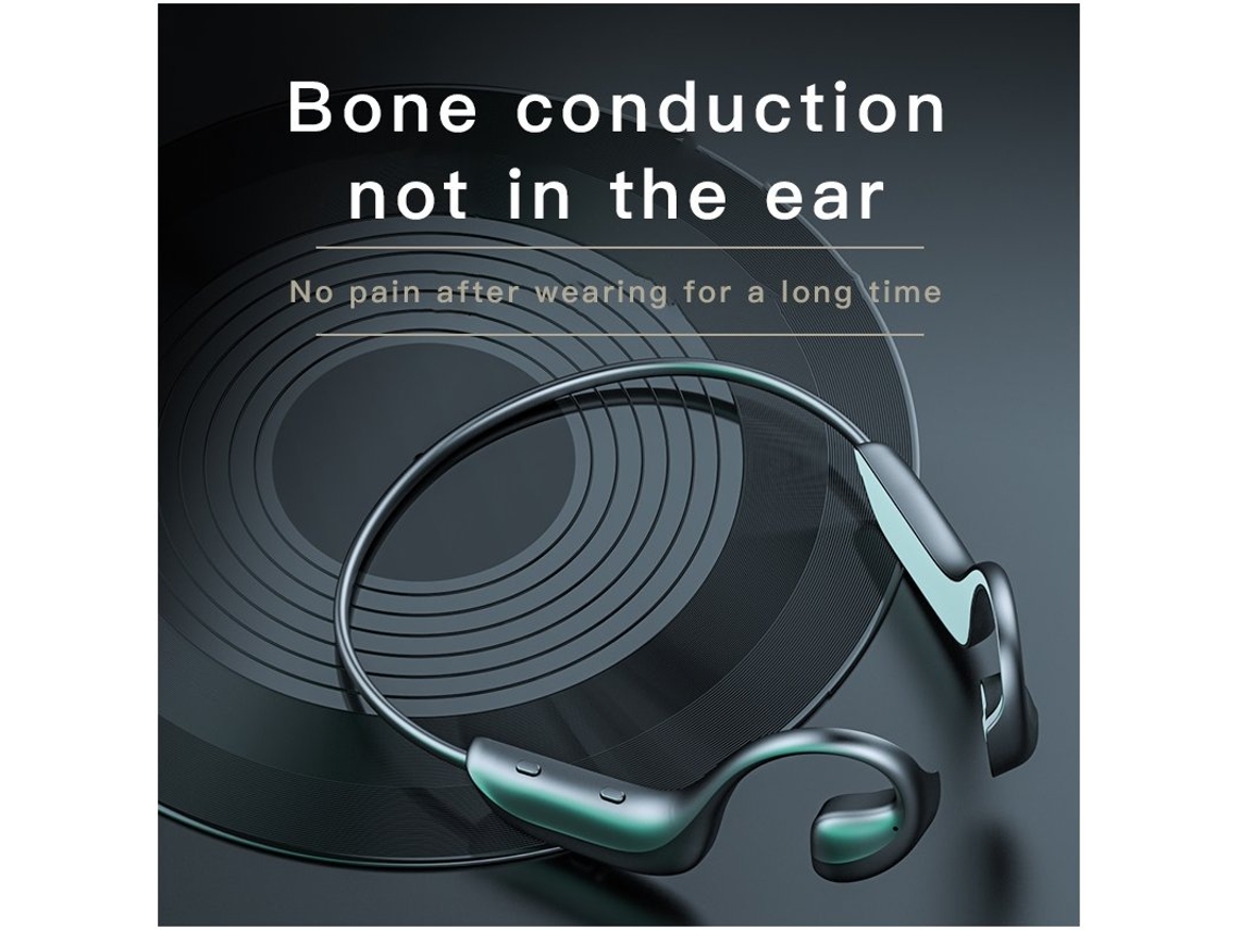 Auriculares Bluetooth Montura de oído de conducción ósea inalámbrica resistente al agua negro