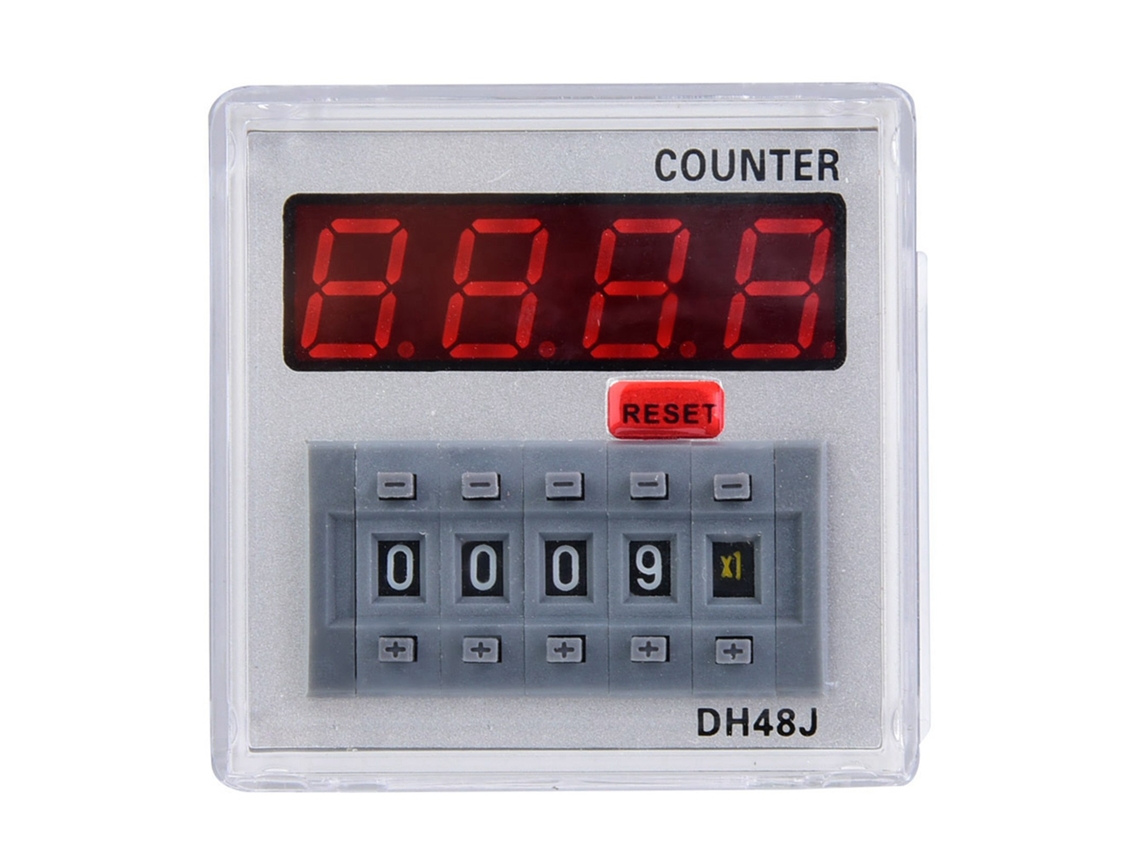 Contador Digital Dh48j-a Con Pantalla Led, Relé De Retardo De Tiempo, 1-999900, 11 Pines, 24 V Ca/cc