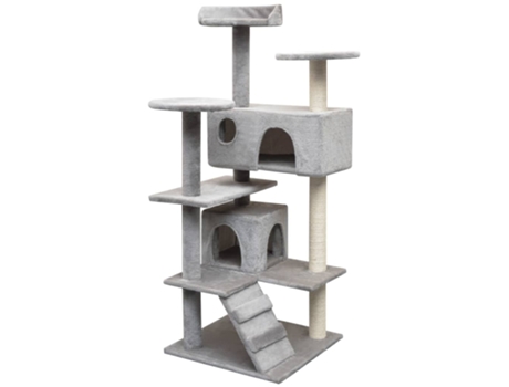 vidaXL Rascador para gatos con poste rascador de sisal 125 cm gris