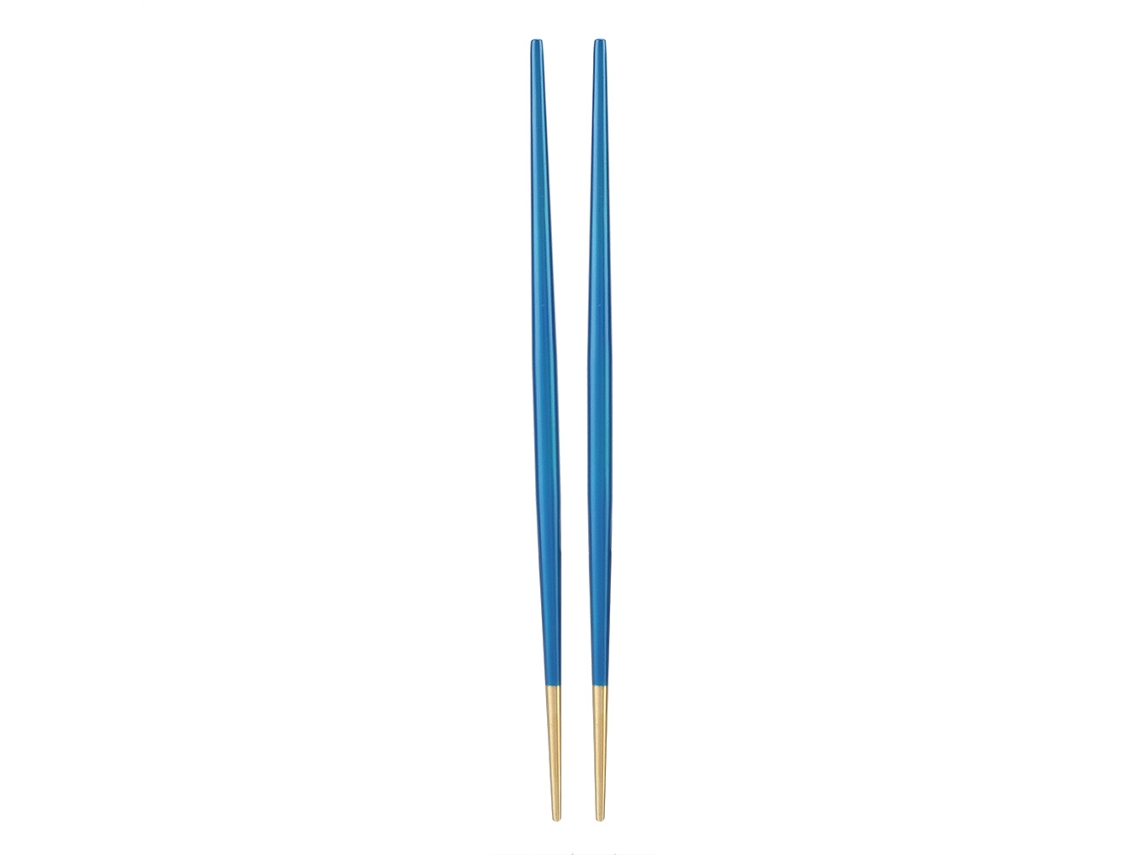 RNEMITERY Set de Cubiertos de Hashis Japoneses de Acero Inoxidable 304 para Sushi Dorados (Azul)