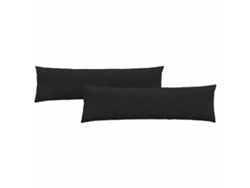 HARLANV1 Juego de 2 cojines para sofá en tela o negro (145x40cm)