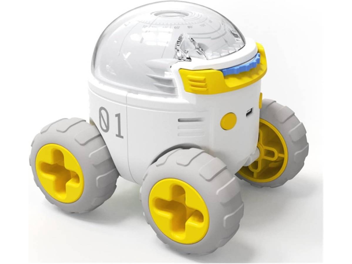 Vehículo de exploración lunar con proyección de estrellas, luz nocturna recargable por USB, 32 tipos de universo para dormitorio (amarillo)