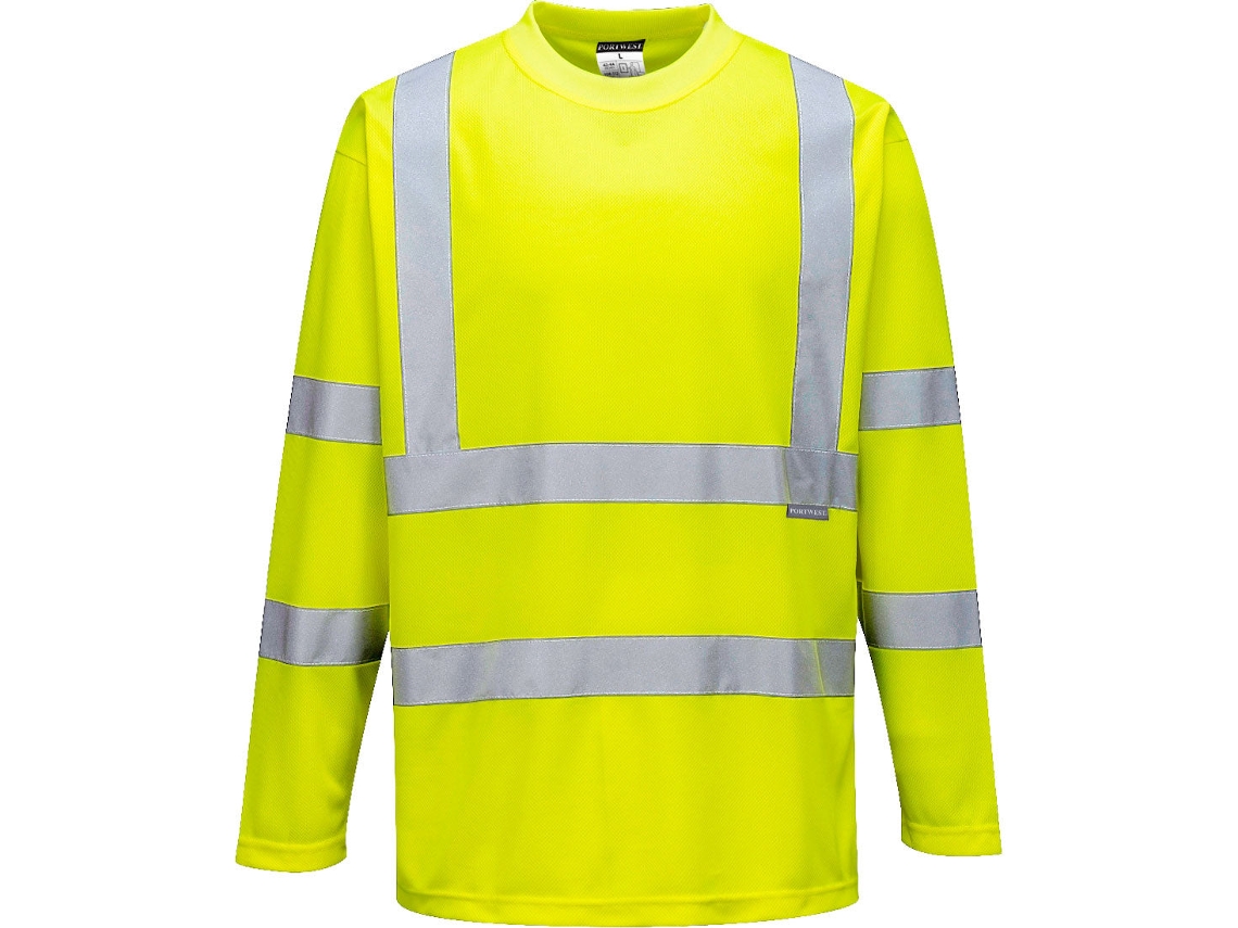 Camiseta de manga larga de alta visibilidad, cómoda y fresca / Amarilla / M Portwest