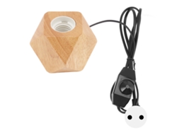Base de lámpara de madera con forma de diamante 2026, casquillo E27, base de mesa pequeña y moderna para decoración del hogar, enchufe europeo 220 V.