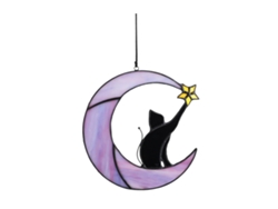 Pendientes de gato acrílicos, de doble cara, decoración Baok para ventana, fiesta, cumpleaños, aniversario, boda, 16