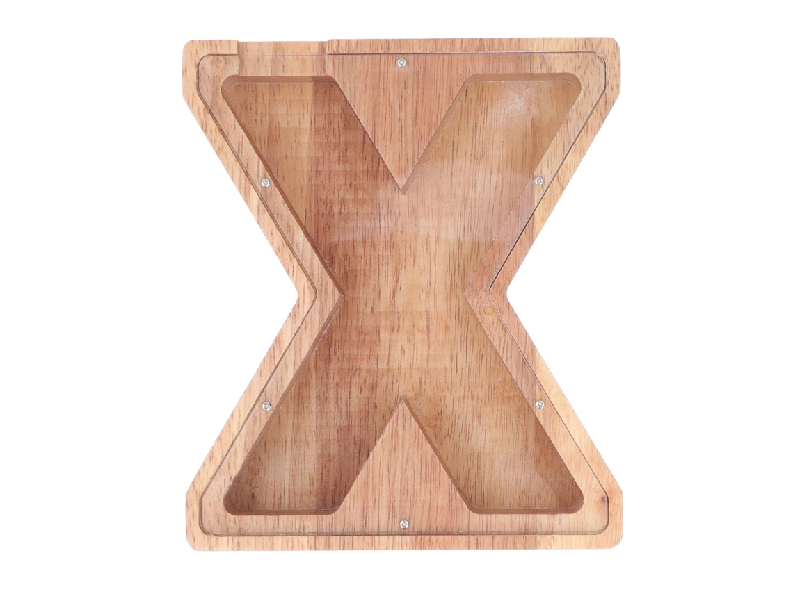 Hucha Personalizada Con Letra En Madera Transparente Para Niños, Fabricada Con Material Seguro.
