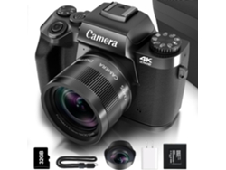Cámara Digital Para Fotografía, 4k, 64 Mp, Wifi, Pantalla Táctil, Vlogueo, Flash, Tarjeta Micro Sd De 32 Gb (negra)