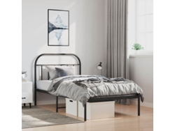 Estructura Cama Sin Colchón Con Cabecero Metal Negro 100x190 Cm