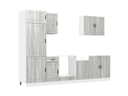 Juego de 7 gabinetes de cocina Porto Grey Sonoma EXCLUSIVO DE LA CASA
