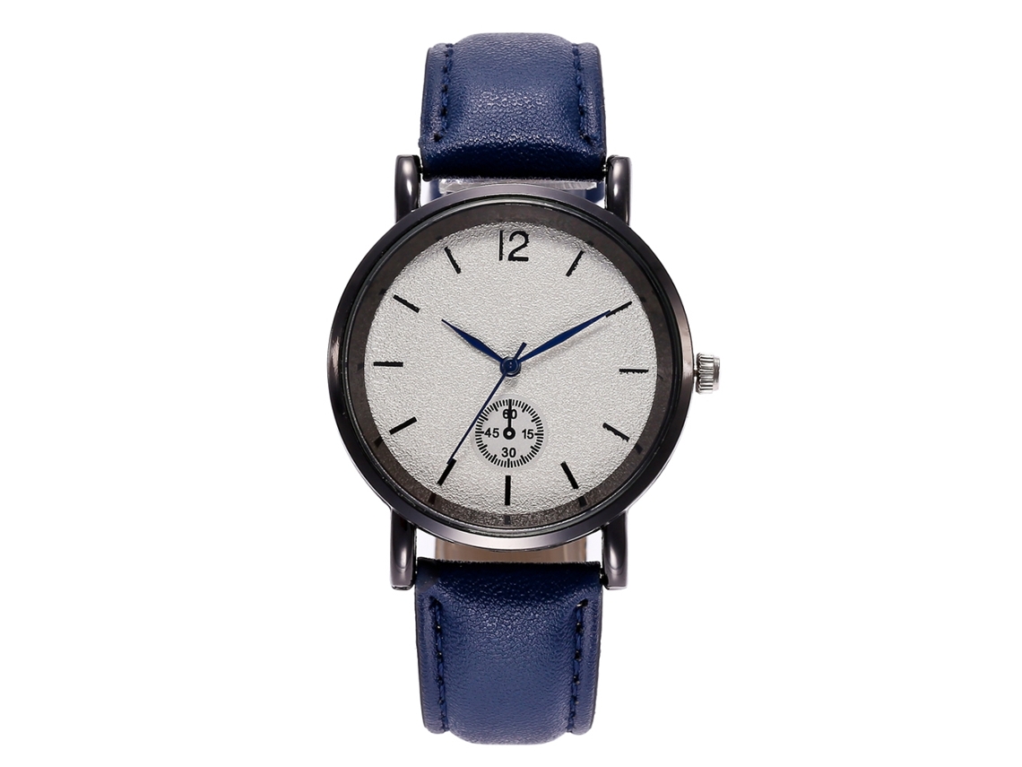 Reloj De Cuarzo Con Correa De Cuero Pu Unisex Casual Zhoulianfa (azul Real)