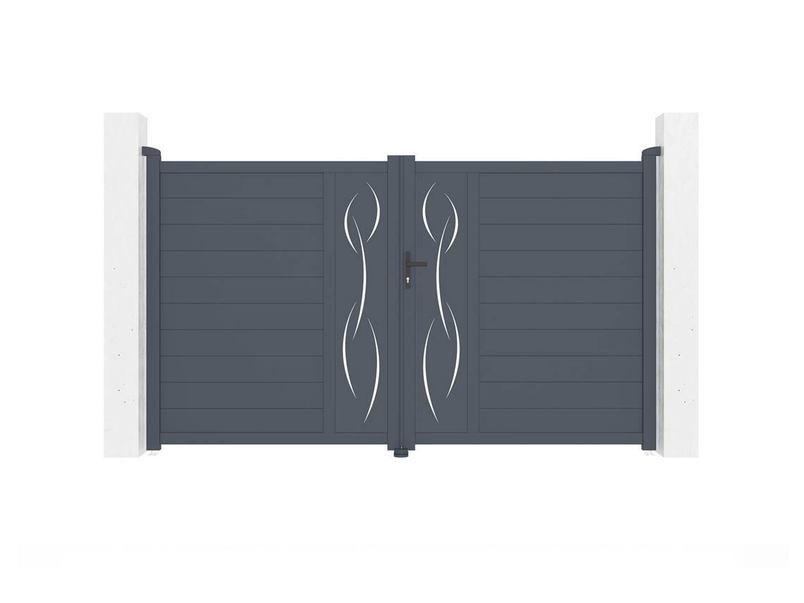 Puerta batiente de aluminio life 3m H.180cm