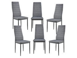 Conjunto de Cadeiras de Jantar [EN.CASA] Cinzento (Aço, 100 % poliéster - 96 x 43 x 52 cm)