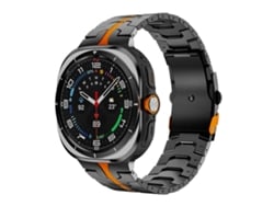 Bracelete Para Samsung Galaxy Watch Ultra - Liga De Titânio Com Fivela De Segurança (47mm) - Preto Laranja