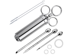 Inyector De Adobo Para Carne De Acero Inoxidable 304 Con 3 Agujas - Accesorio Para Barbacoa Para Pavo