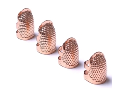 4 Dedales De Costura De Metal Dorado Rosa, Protector De Dedos Ajustable Para Costura A Mano, Tallas S Y M