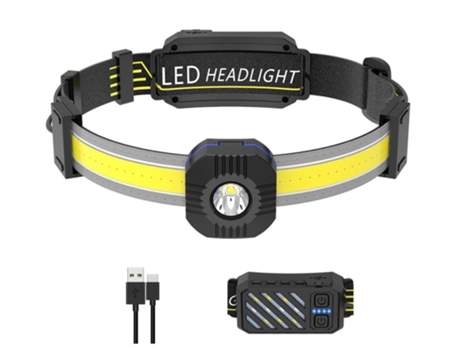 BISBISOUS Tg-Td148 Linterna Frontal Led Portátil Recargable A Prueba De Agua Rojo Cob Negro