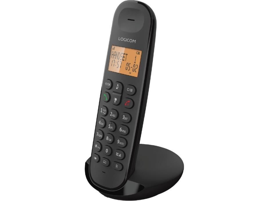 Teléfono fijo inalámbrico Logicom Dect Iloa 100 Solo Slate sin buzón de voz