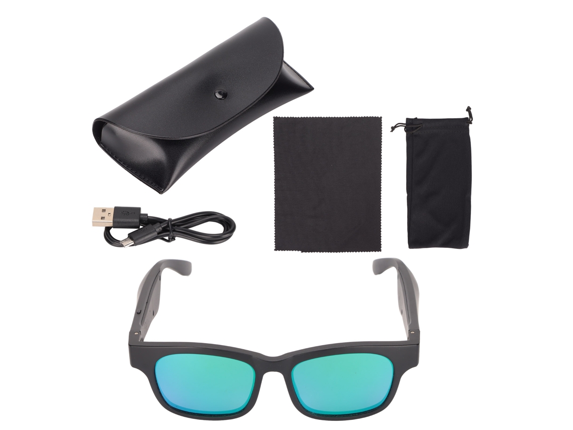 Óculos De Sol Bluetooth Semi Aberto Com Redução De Ruído Estéreo Sem Fio Portátil Para Exterior Verde
