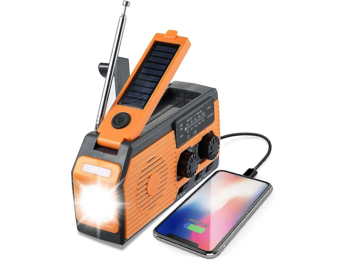 Radio de emergencia GOKOCO con manivela, multifuncional, para camping.