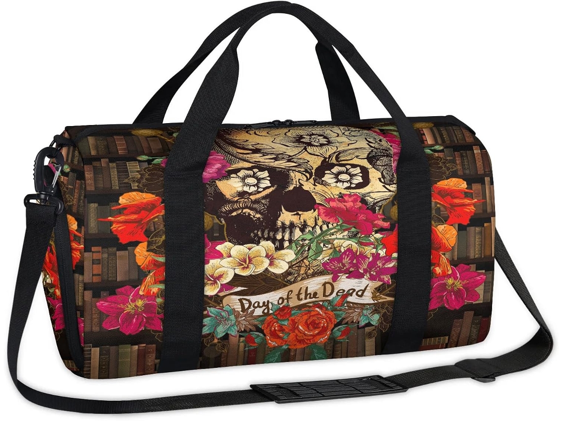 Bolsa Deportiva Estampado Floral Calaveras Para Niños Niñas Mujeres Hombres 45 X 21 5 23 Cm