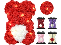 Oso morado y rosa, regalo de cumpleaños para San Valentín. Truyuety