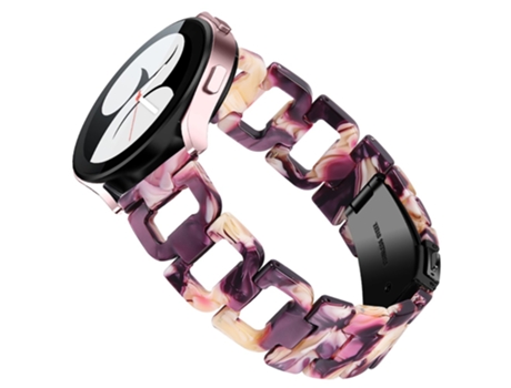 Correa de acero inoxidable forma de D con hebilla para Samsung Galaxy Watch4 Active 40mm/44mm/Watch4 Classic 42mm/46mm - mezcla morada