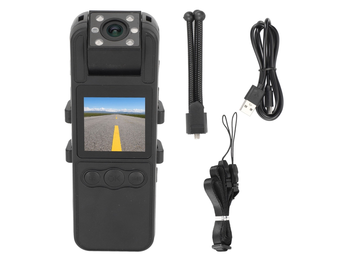 Grabadora de vídeo portátil con clip trasero, mini cámara de acción con visión nocturna 1080p