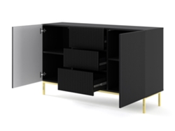 Aparador FURNLUX Ravenna B (Negro, Madera Contrachapada - 150X42X89 Cm)
