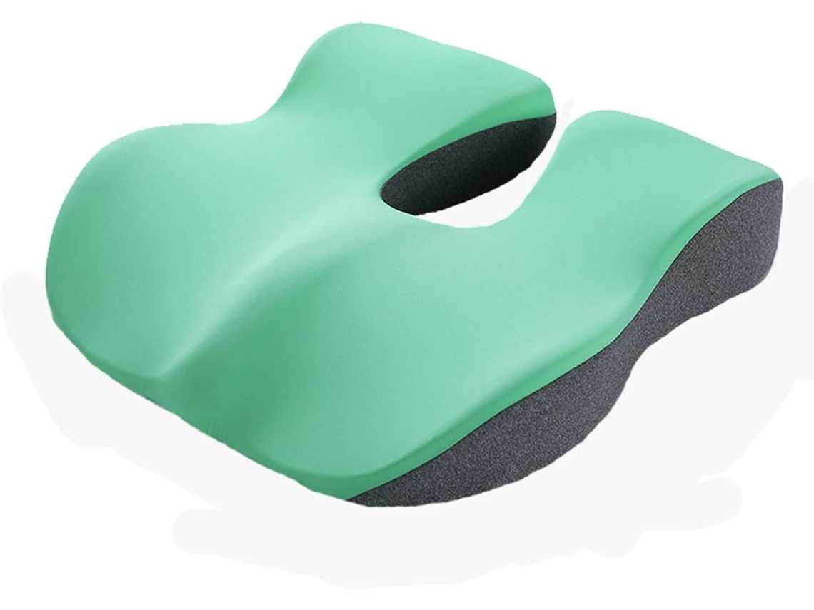 Almofada De Assento Em Espuma Viscoelástica Eifson Para Alívio De Lesões No Cóccix, Suporte Lombar (cinza Claro/verde)