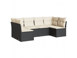 Maison Exclusive - Set De Sofás De Jardín 6 Piezas Y Cojines Ratán Sintético Negro