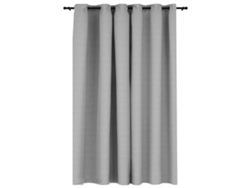 Maison Exclusive - Cortina Opaca Con Ojales Look De Lino Gris 290x245 Cm
